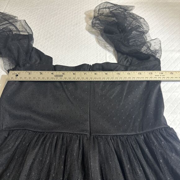 LULU'S SZ S Black For Love Mesh Tulle Tiered Ruffled Maxi Dress NEW Witchy Goth - Picture 16 of 16